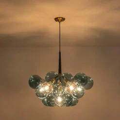 (OpenBox) Modern Cluster Blue Glass Globe Bubble Chandelier