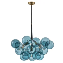 (OpenBox) Modern Cluster Blue Glass Globe Bubble Chandelier