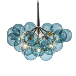 (OpenBox) Modern Cluster Blue Glass Globe Bubble Chandelier