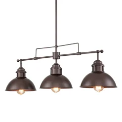 (OpenBox) Modern Farmhouse 3-light Island Pot Lid Dome Pendant