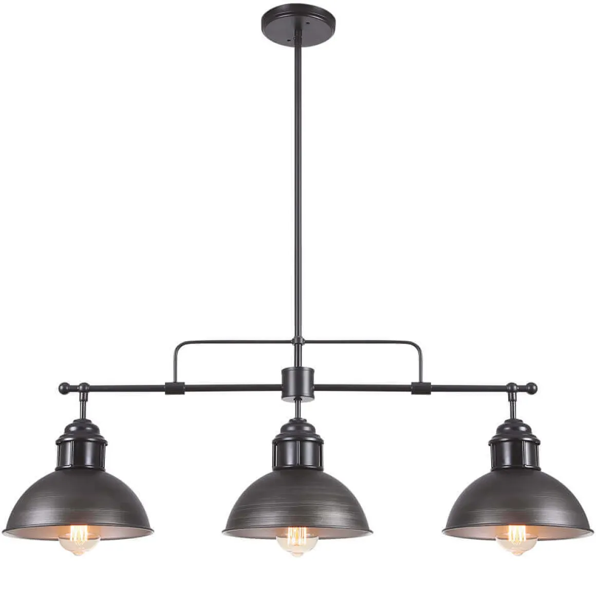 (OpenBox) Modern Farmhouse 3-light Island Pot Lid Dome Pendant