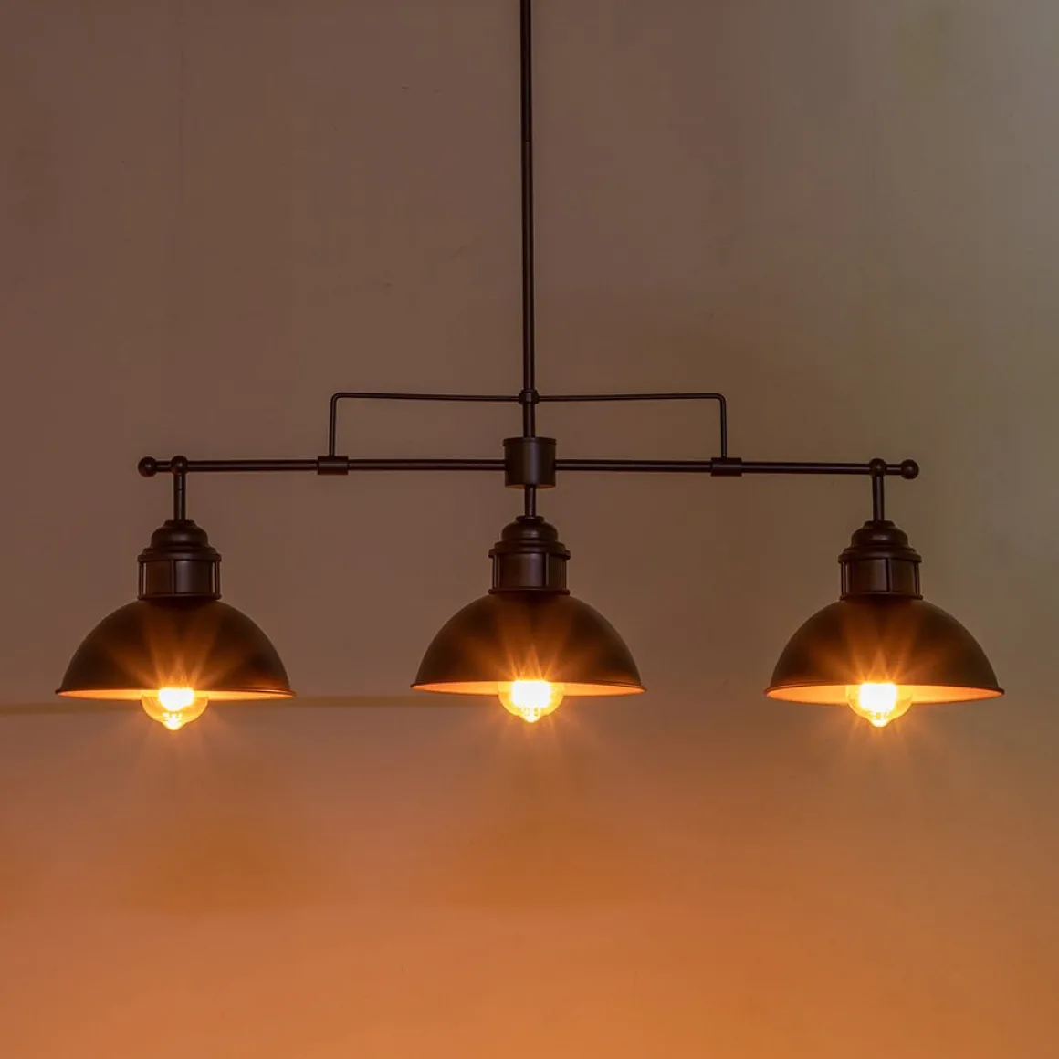 (OpenBox) Modern Farmhouse 3-light Island Pot Lid Dome Pendant