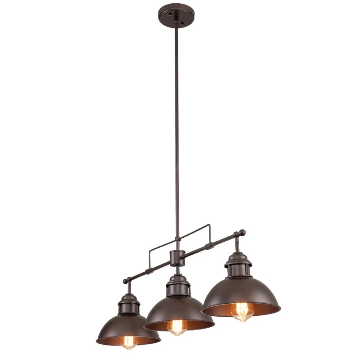 (OpenBox) Modern Farmhouse 3-light Island Pot Lid Dome Pendant