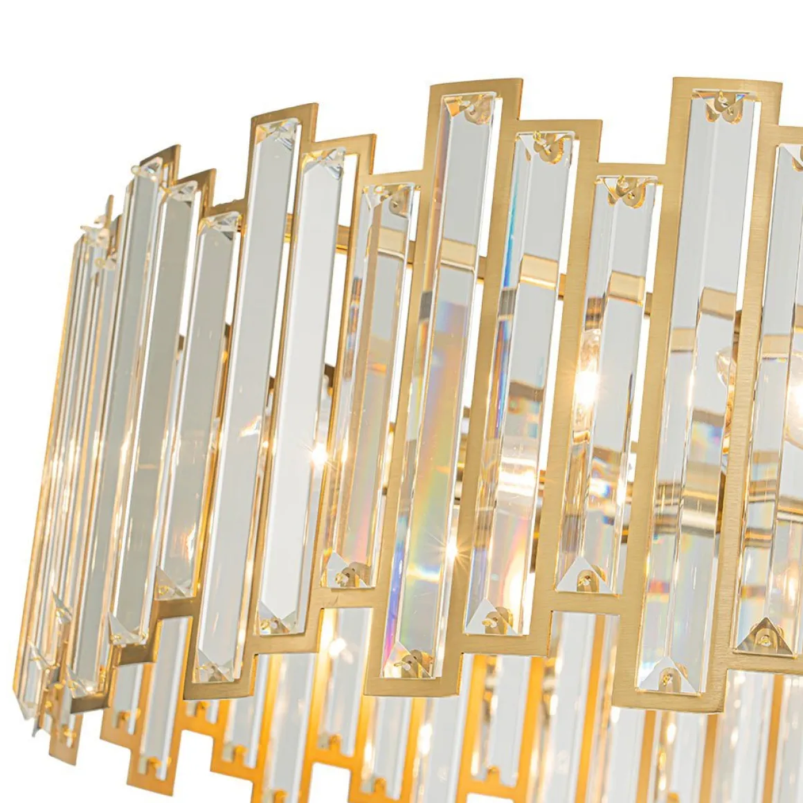 (OpenBox) Modern Glam Brass 6-Light Crystal Drum Cage Chandelier