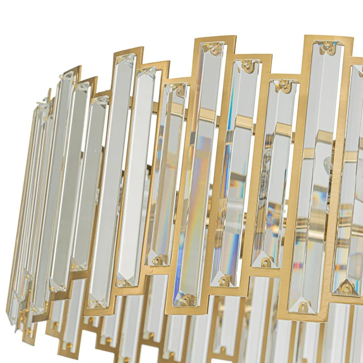 (OpenBox) Modern Glam Brass 6-Light Crystal Drum Cage Chandelier