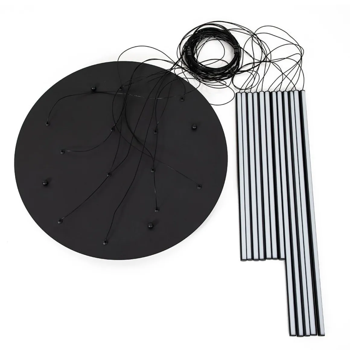 (OpenBox) Modern 12-Light Black Cluster Tube LED Pendant Light