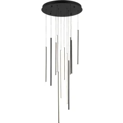 (OpenBox) Modern 12-Light Black Cluster Tube LED Pendant Light