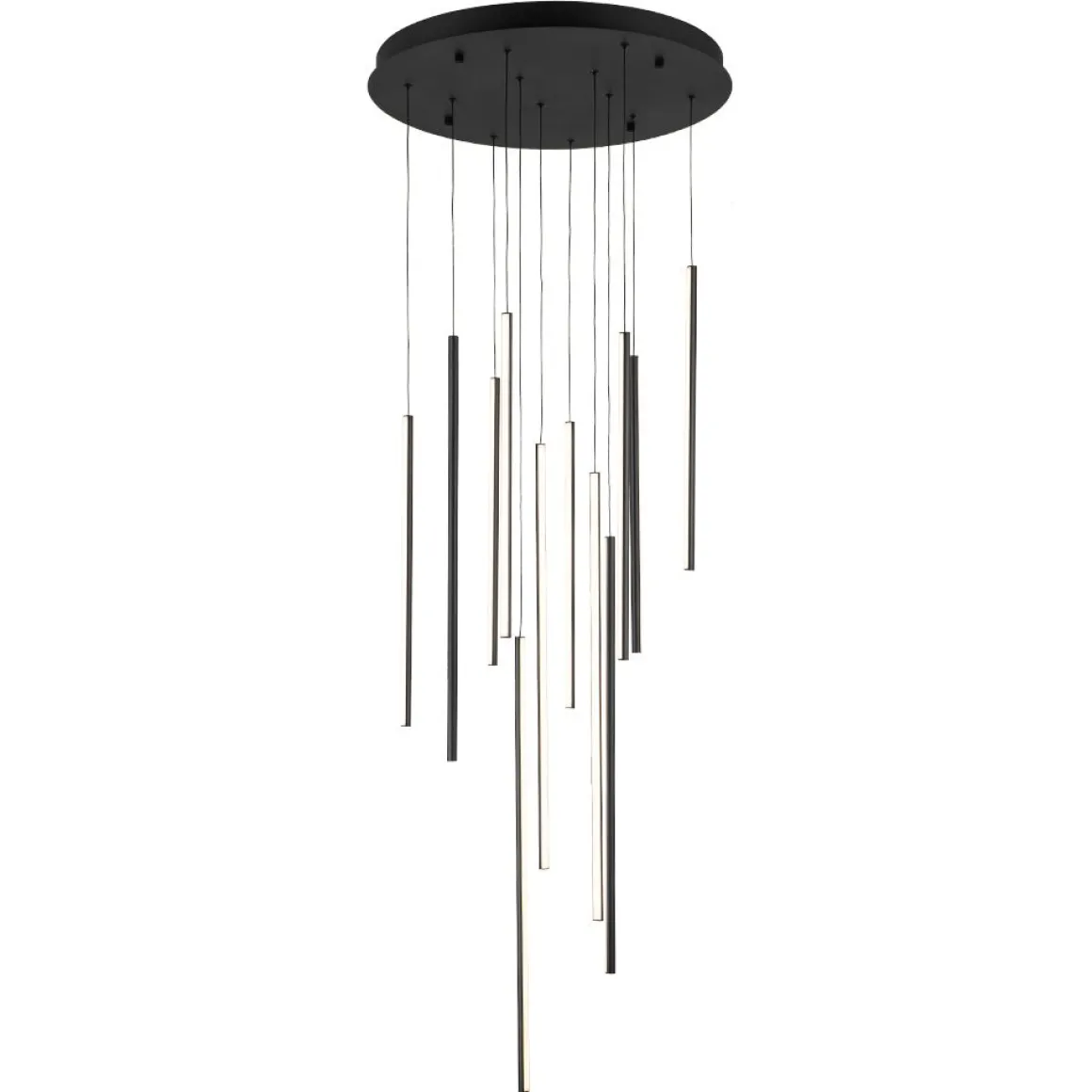 (OpenBox) Modern 12-Light Black Cluster Tube LED Pendant Light