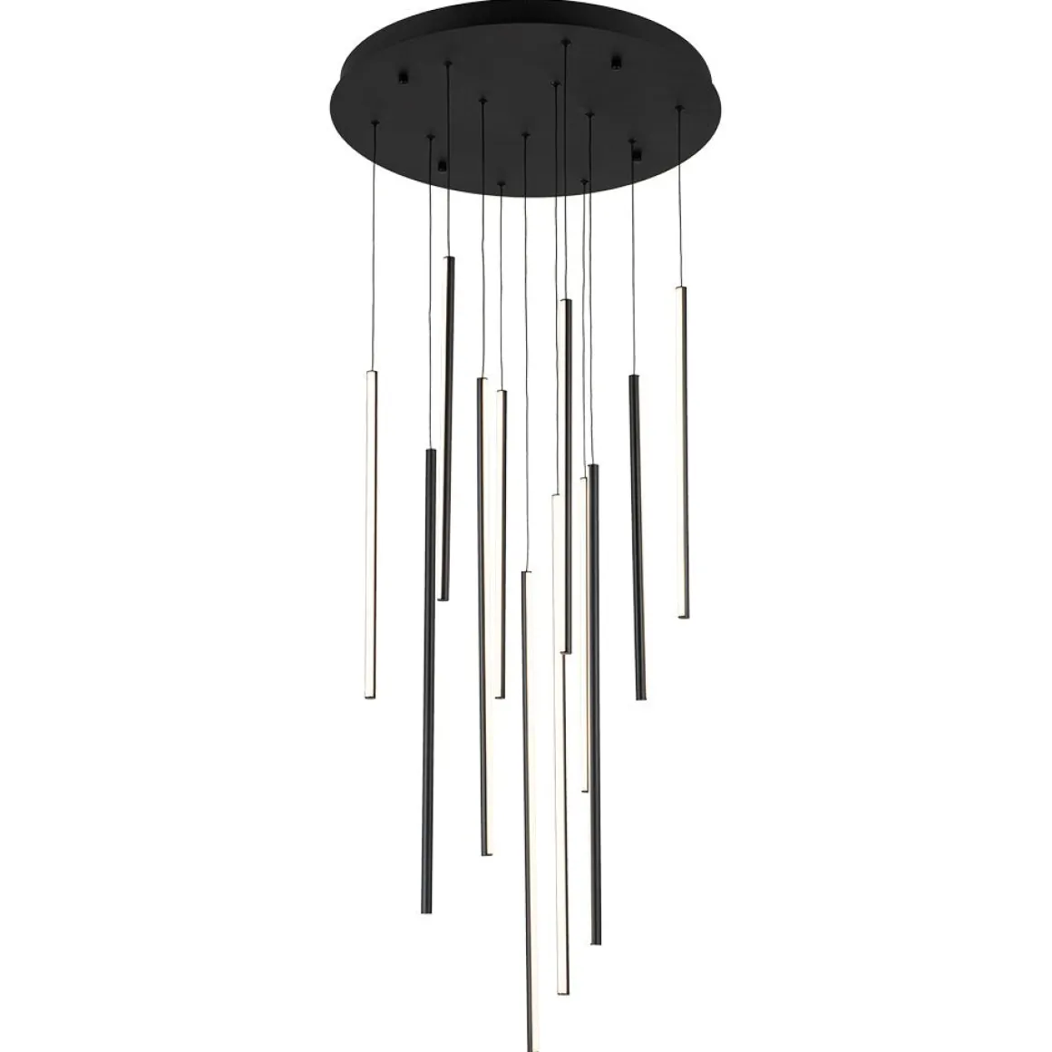 (OpenBox) Modern 12-Light Black Cluster Tube LED Pendant Light