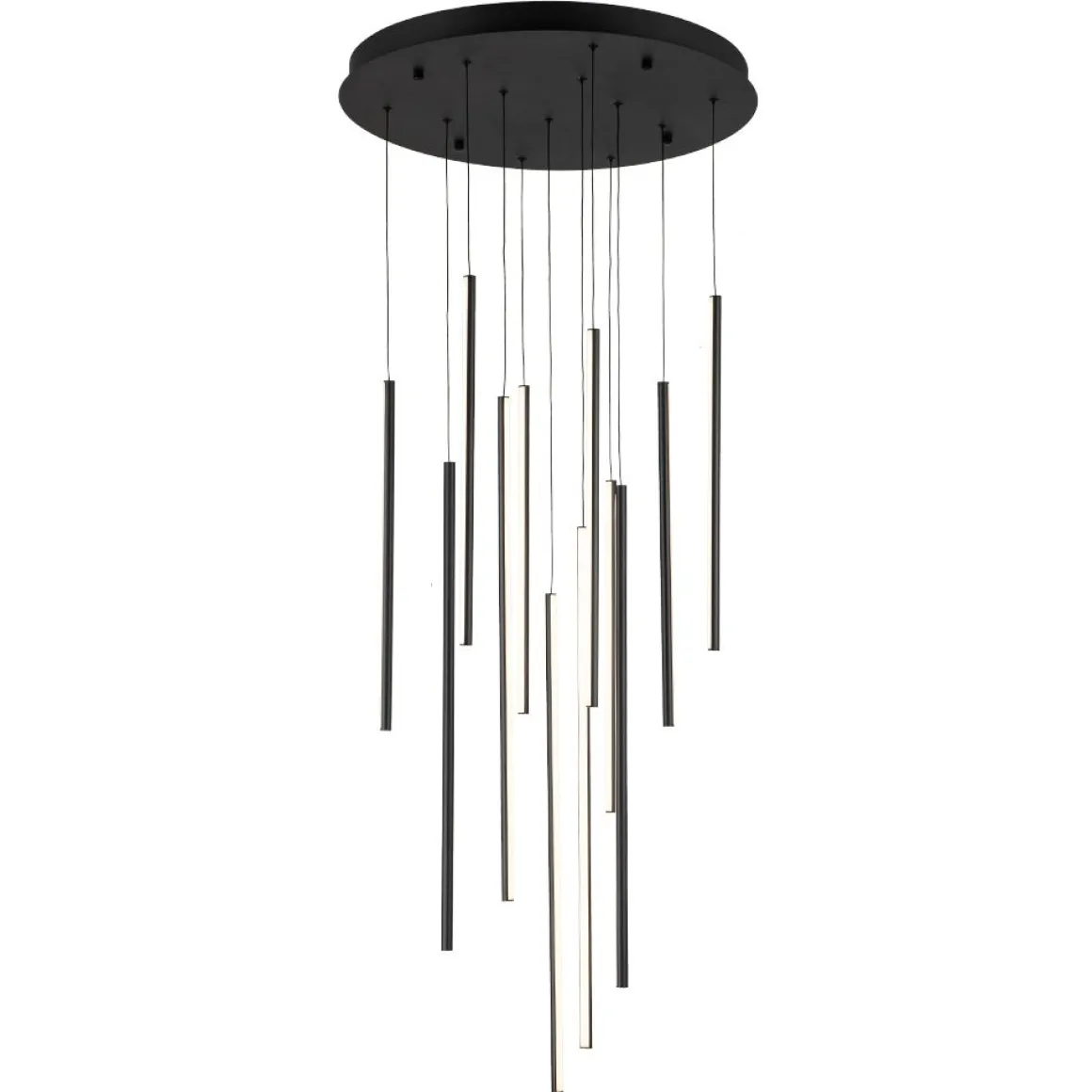 (OpenBox) Modern 12-Light Black Cluster Tube LED Pendant Light