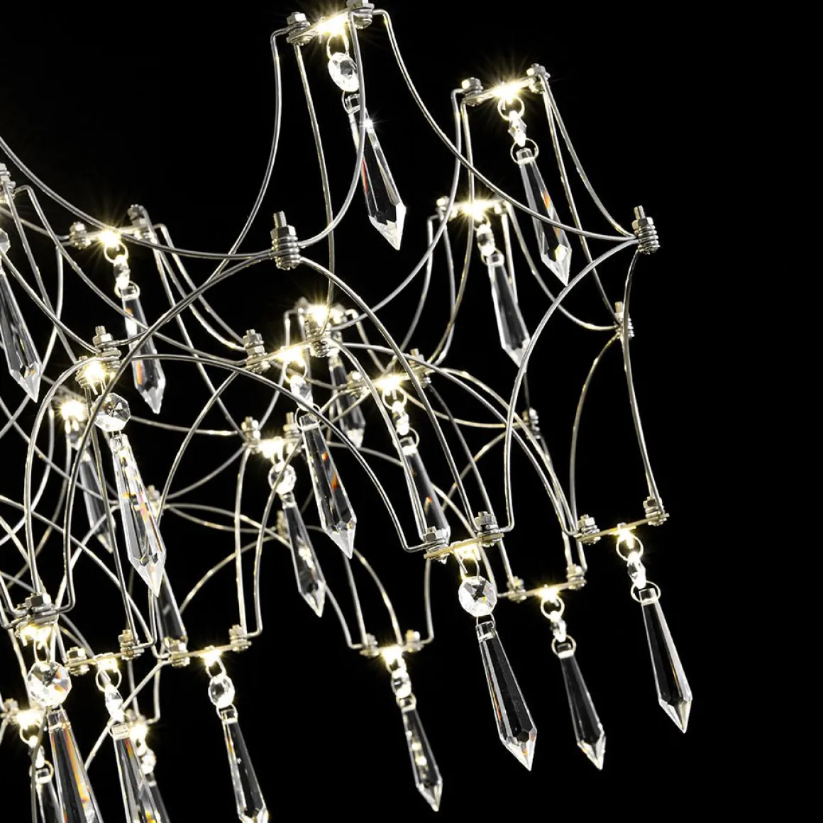 (OpenBox) Modern Luxe Glam Starry Sky LED Crystal Chandelier