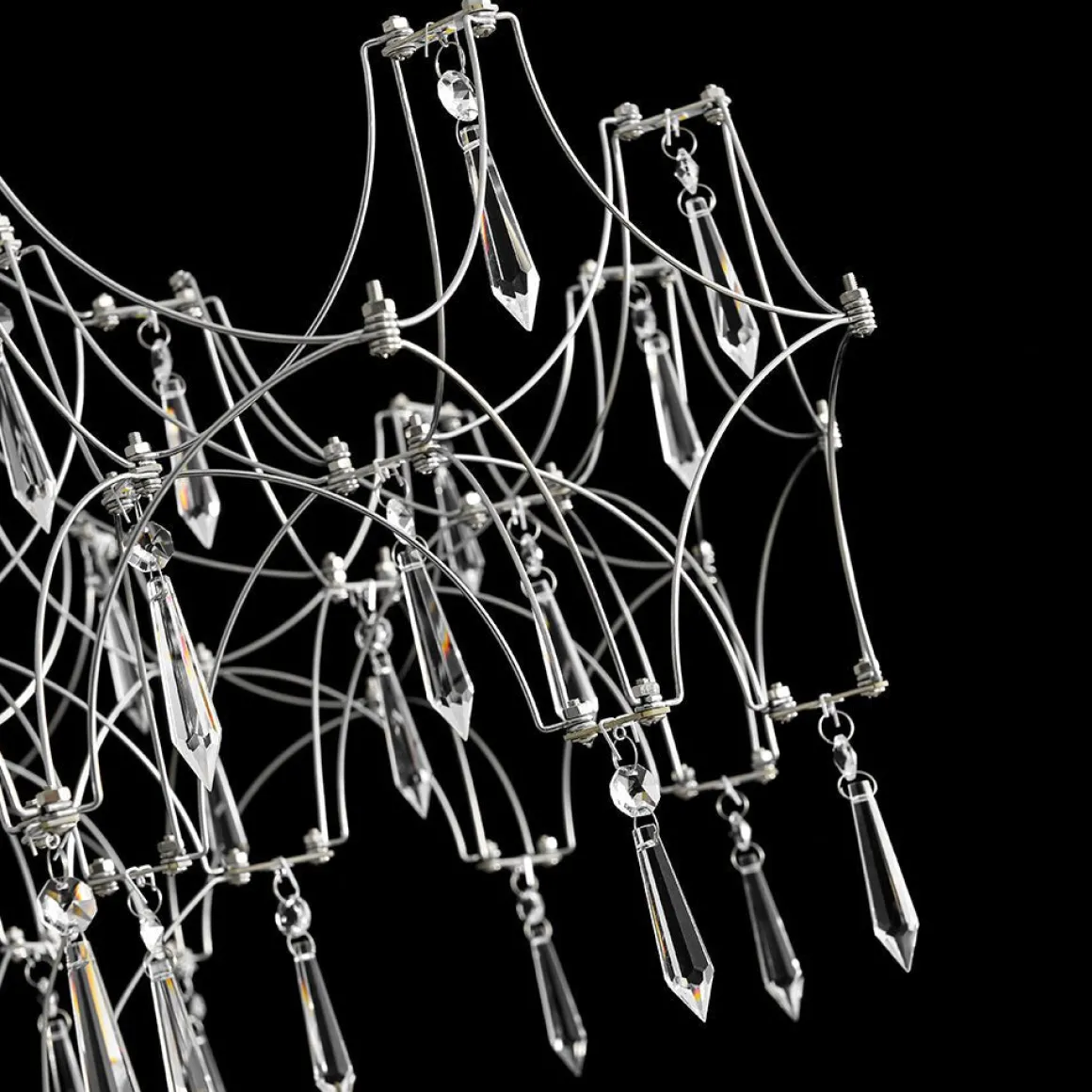 (OpenBox) Modern Luxe Glam Starry Sky LED Crystal Chandelier