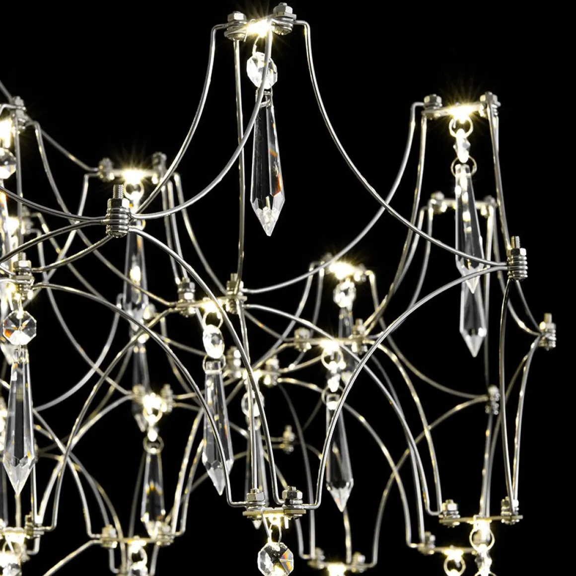 (OpenBox) Modern Luxe Glam Starry Sky LED Crystal Chandelier