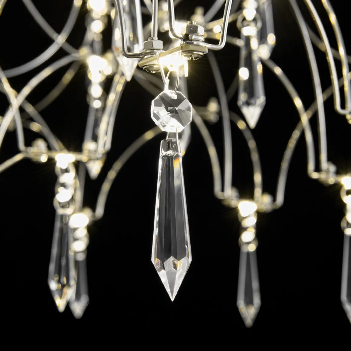 (OpenBox) Modern Luxe Glam Starry Sky LED Crystal Chandelier