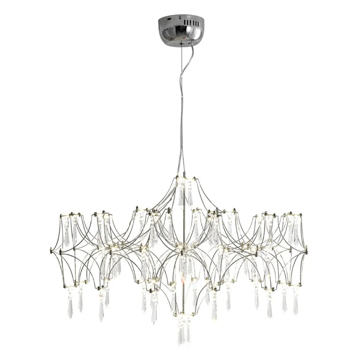 (OpenBox) Modern Luxe Glam Starry Sky LED Crystal Chandelier