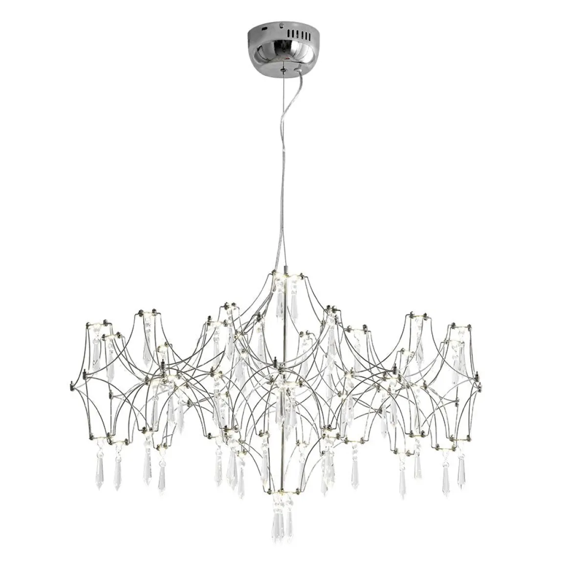 (OpenBox) Modern Luxe Glam Starry Sky LED Crystal Chandelier