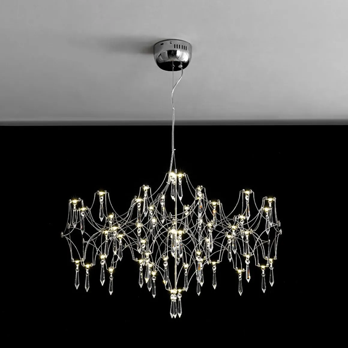 (OpenBox) Modern Luxe Glam Starry Sky LED Crystal Chandelier
