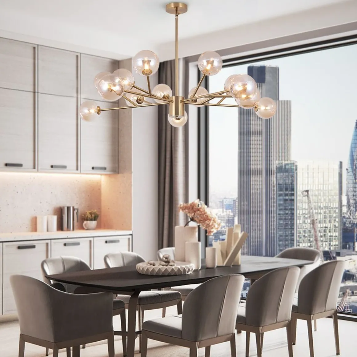 (OpenBox) Modern Sputnik Branching Bubble Chandelier