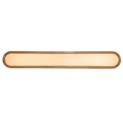 (OpenBox) Natural Wood Long Oval Dimmable LED Flush Mount