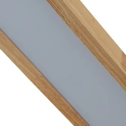 (OpenBox) Natural Wood Long Oval Dimmable LED Flush Mount