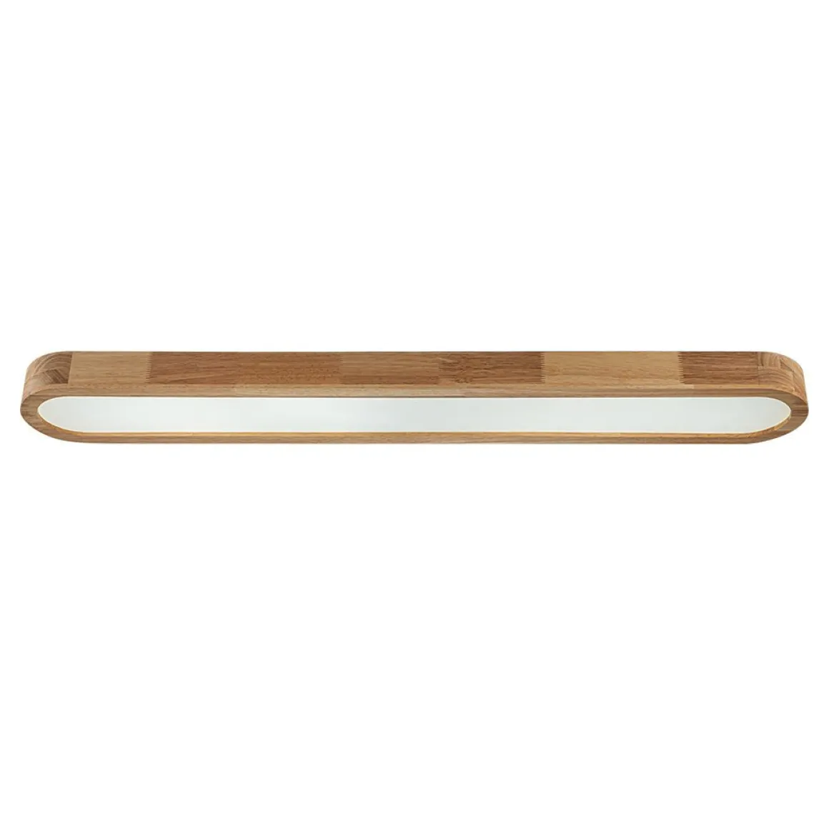 (OpenBox) Natural Wood Long Oval Dimmable LED Flush Mount