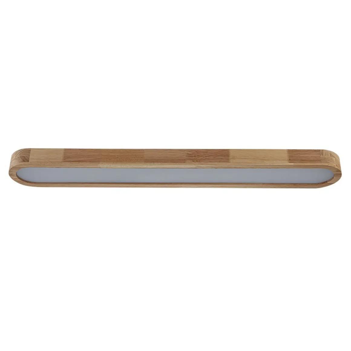 (OpenBox) Natural Wood Long Oval Dimmable LED Flush Mount