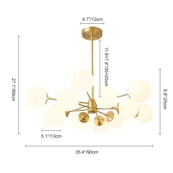 (OpenBox) Opal Glass Globe Sputnik Chandelier