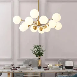 (OpenBox) Opal Glass Globe Sputnik Chandelier