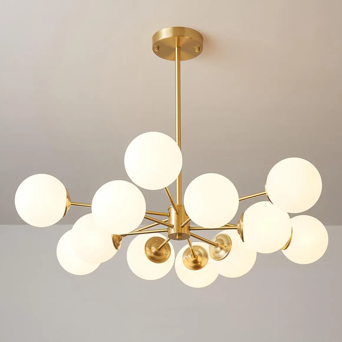 (OpenBox) Opal Glass Globe Sputnik Chandelier