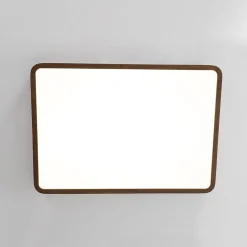(OpenBox) Rectangle Walnut Dimmable LED Flush Mount Ceiling Light