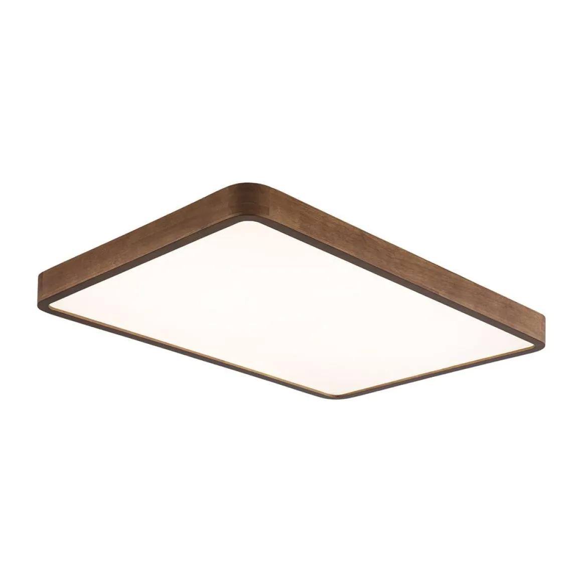 (OpenBox) Rectangle Walnut Dimmable LED Flush Mount Ceiling Light