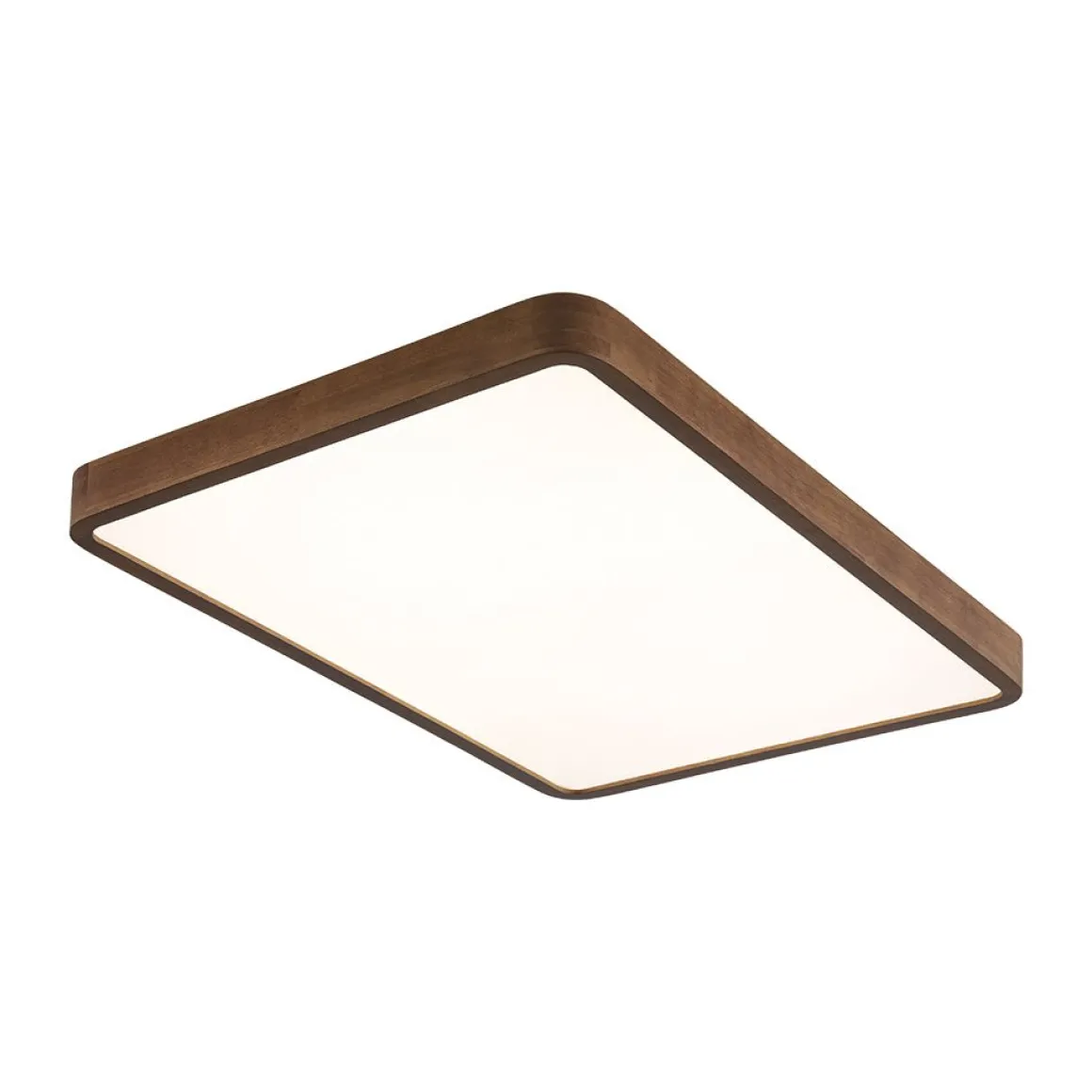(OpenBox) Rectangle Walnut Dimmable LED Flush Mount Ceiling Light