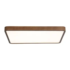 (OpenBox) Rectangle Walnut Dimmable LED Flush Mount Ceiling Light