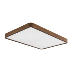 (OpenBox) Rectangle Walnut Dimmable LED Flush Mount Ceiling Light