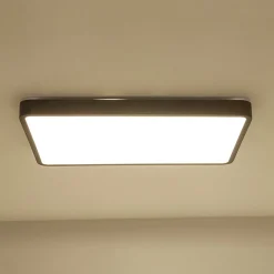 (OpenBox) Rectangle Walnut Dimmable LED Flush Mount Ceiling Light
