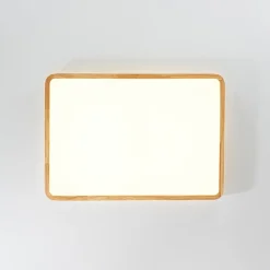 (OpenBox) Rectangle Wood Dimmable LED Flush Mount Light