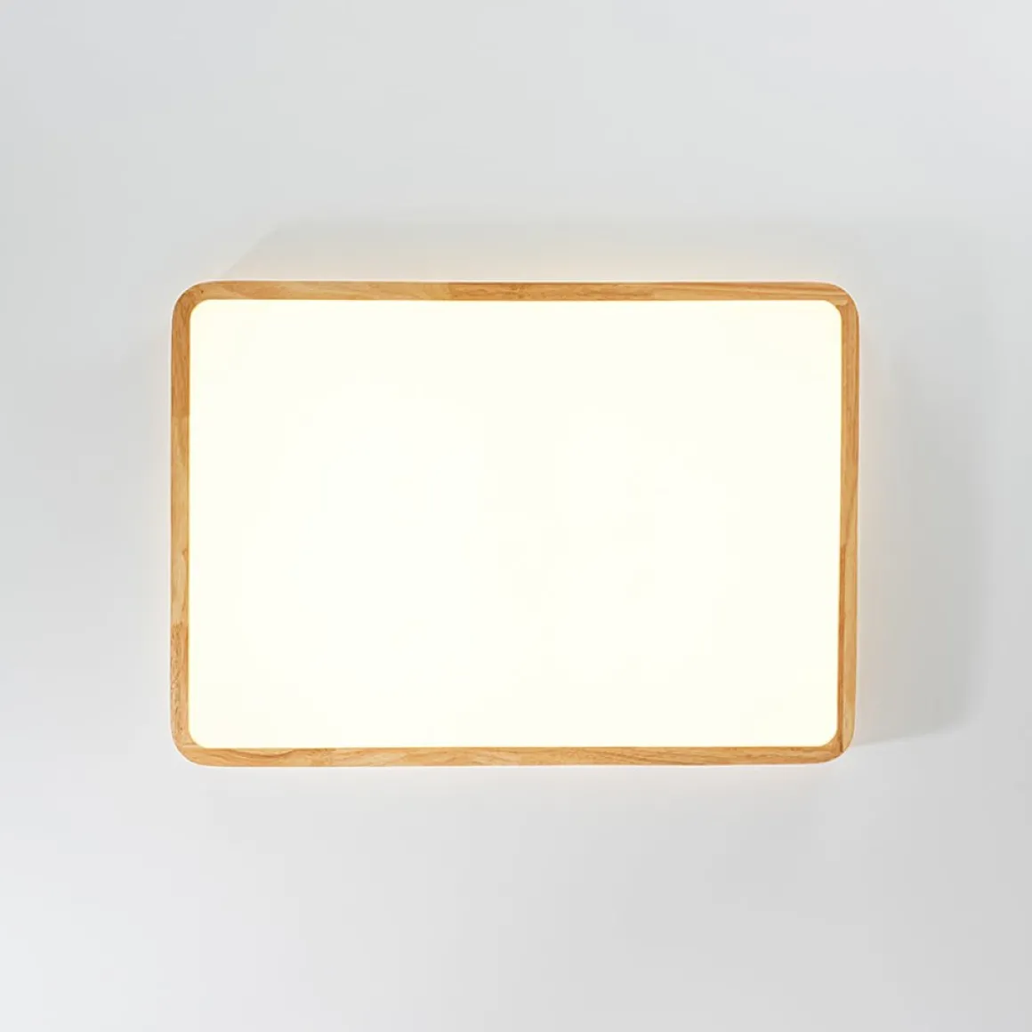 (OpenBox) Rectangle Wood Dimmable LED Flush Mount Light