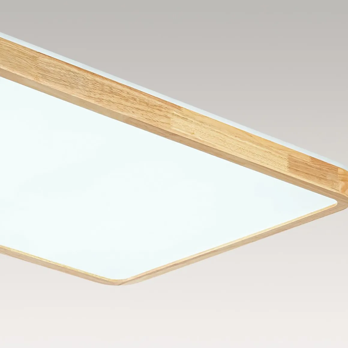 (OpenBox) Rectangle Wood Dimmable LED Flush Mount Light