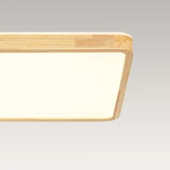 (OpenBox) Rectangle Wood Dimmable LED Flush Mount Light