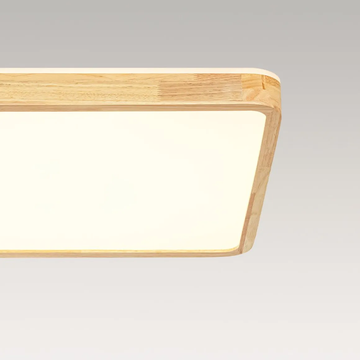 (OpenBox) Rectangle Wood Dimmable LED Flush Mount Light