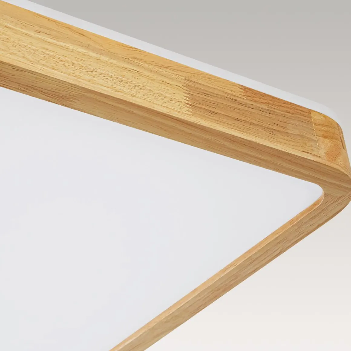 (OpenBox) Rectangle Wood Dimmable LED Flush Mount Light