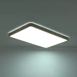 (OpenBox) Rectangle Wood Dimmable LED Flush Mount Light