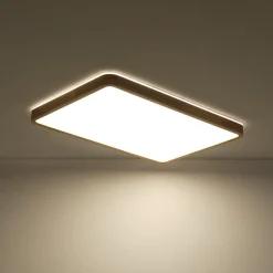 (OpenBox) Rectangle Wood Dimmable LED Flush Mount Light