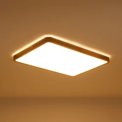 (OpenBox) Rectangle Wood Dimmable LED Flush Mount Light