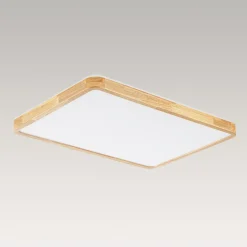 (OpenBox) Rectangle Wood Dimmable LED Flush Mount Light