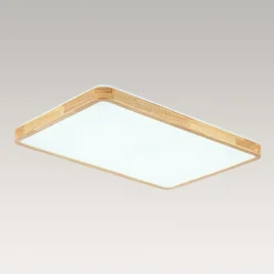 (OpenBox) Rectangle Wood Dimmable LED Flush Mount Light
