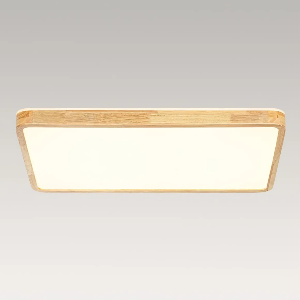 (OpenBox) Rectangle Wood Dimmable LED Flush Mount Light