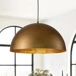 (OpenBox) Vintage Luxe Oversized Hammered Dome Pendant