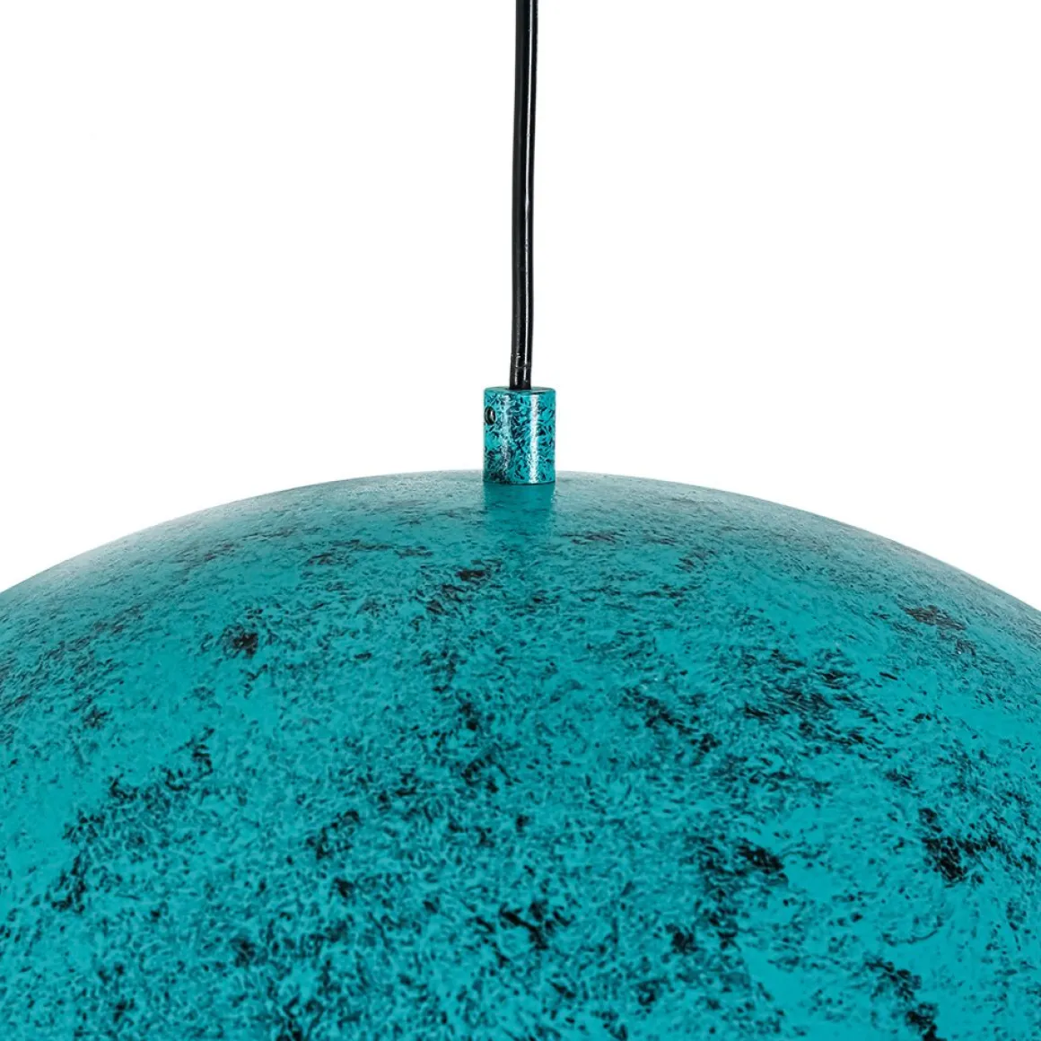 Oxidized Copper Verdigris Turquoise Oversized Dome Pendant
