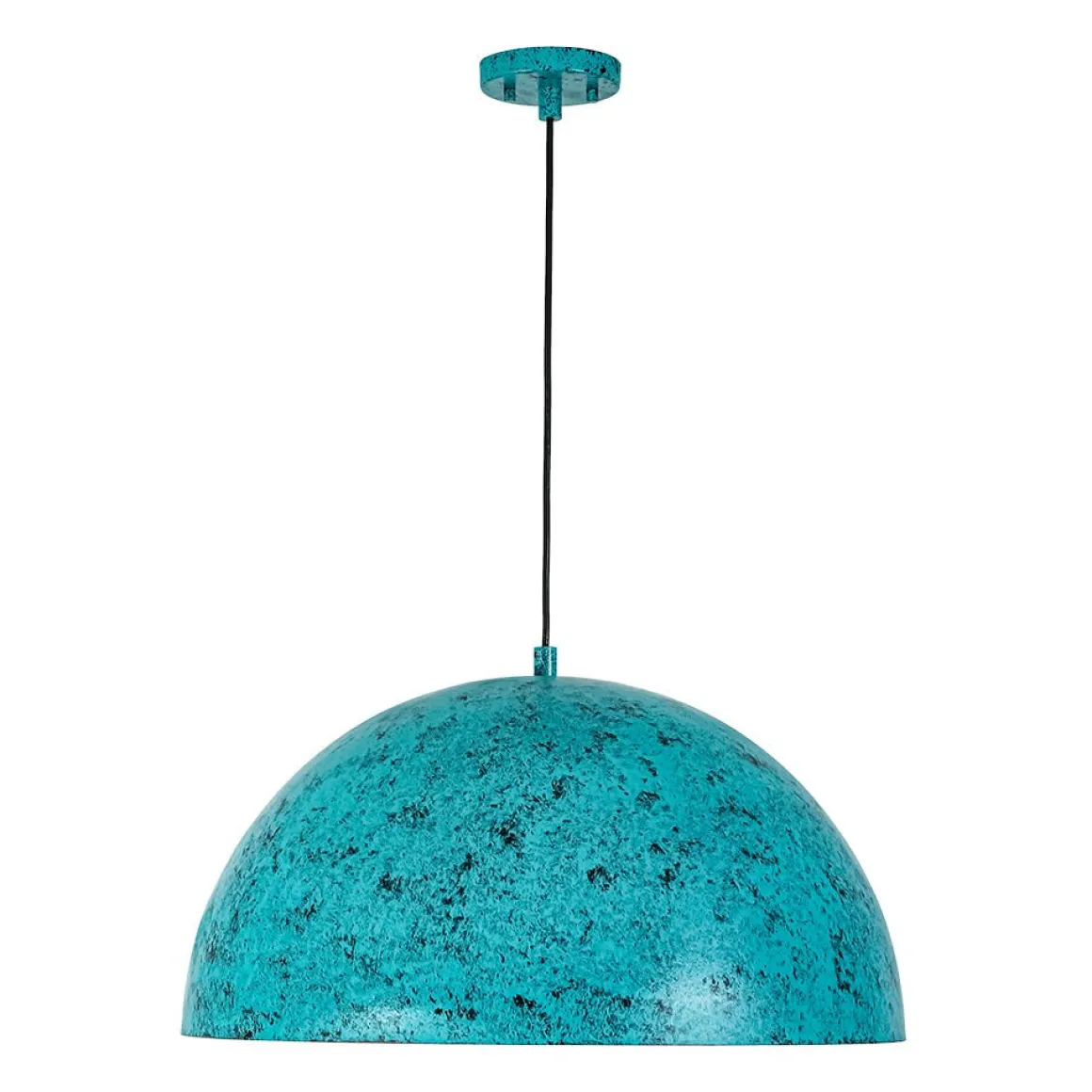 Oxidized Copper Verdigris Turquoise Oversized Dome Pendant